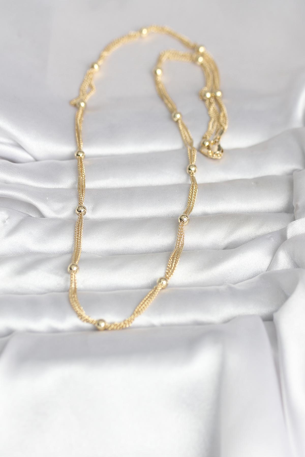 CM 14K Gold Renk Topçuk Model 60 cm Kadın Kolye 2
