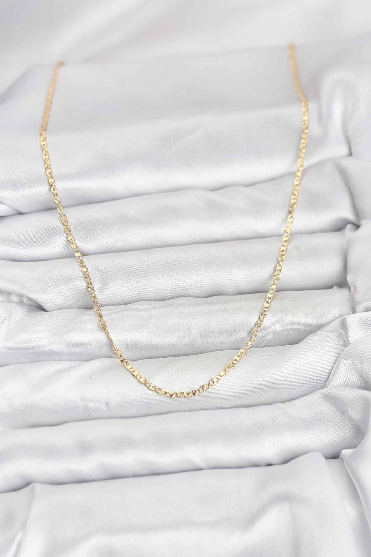 CM 14K Gold Renk Pirinç Lazer Model 60 cm Kadın Kolye 2