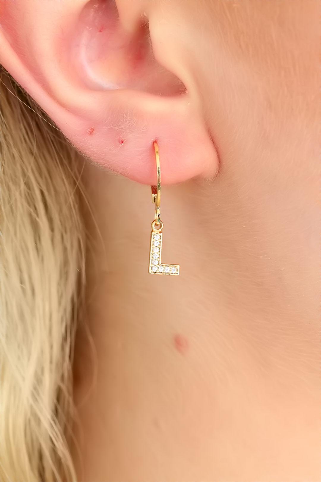L Harf Bayan Küpe 2