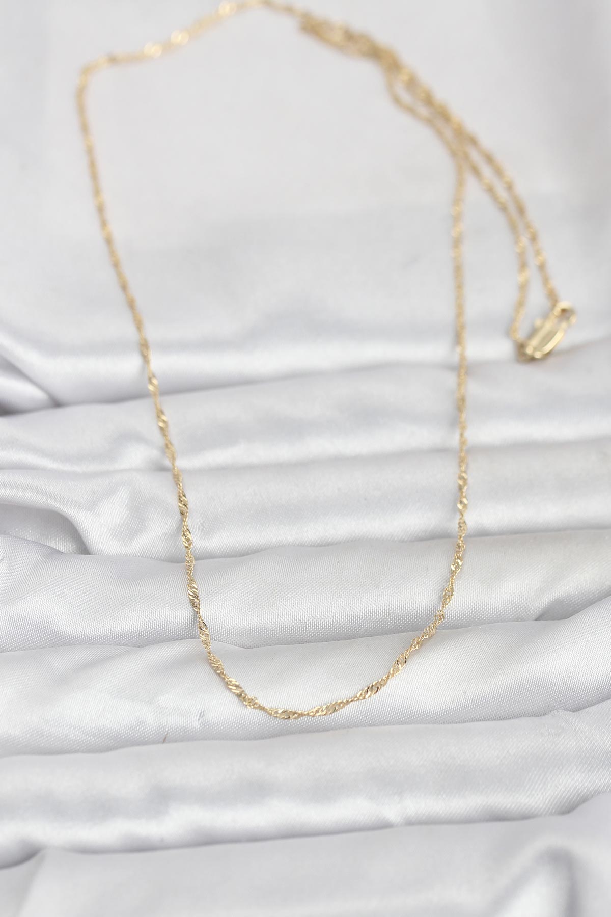 CM 14K Gold Renk Burgu Model 60 cm Kadın Kolye 2