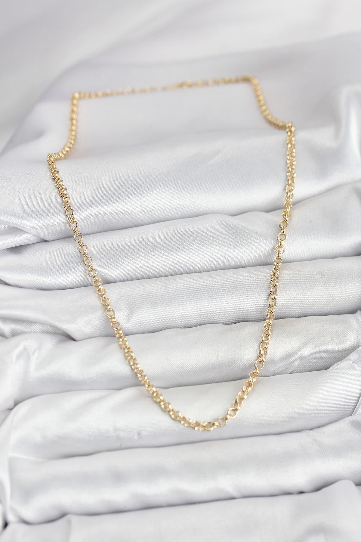 CM Gold Renk Pirinç Halkalı Model Kadın Kolye 2