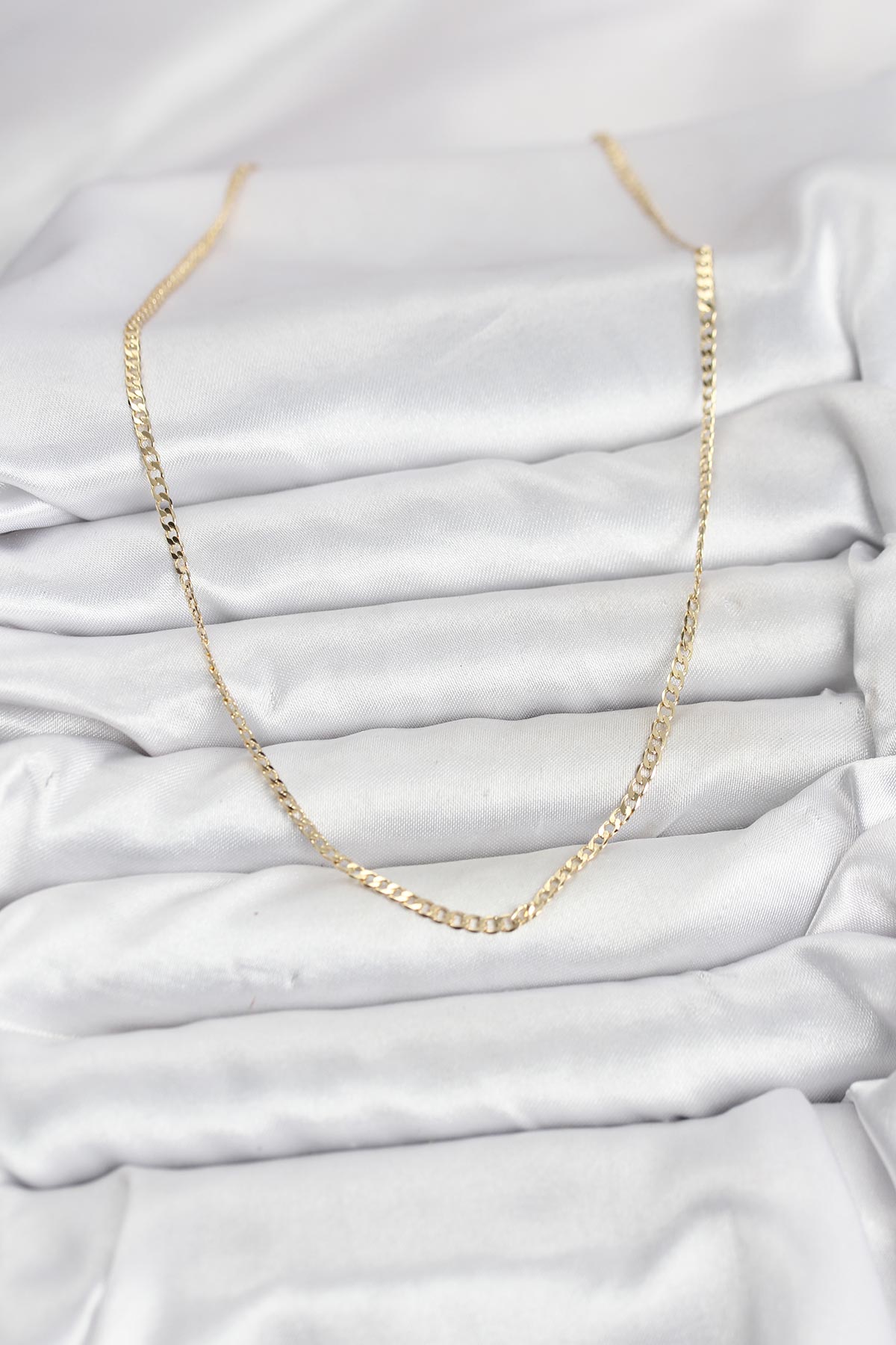 CM 14K Gold Renk Pirinç Zincir Model Kadın Kolye 2