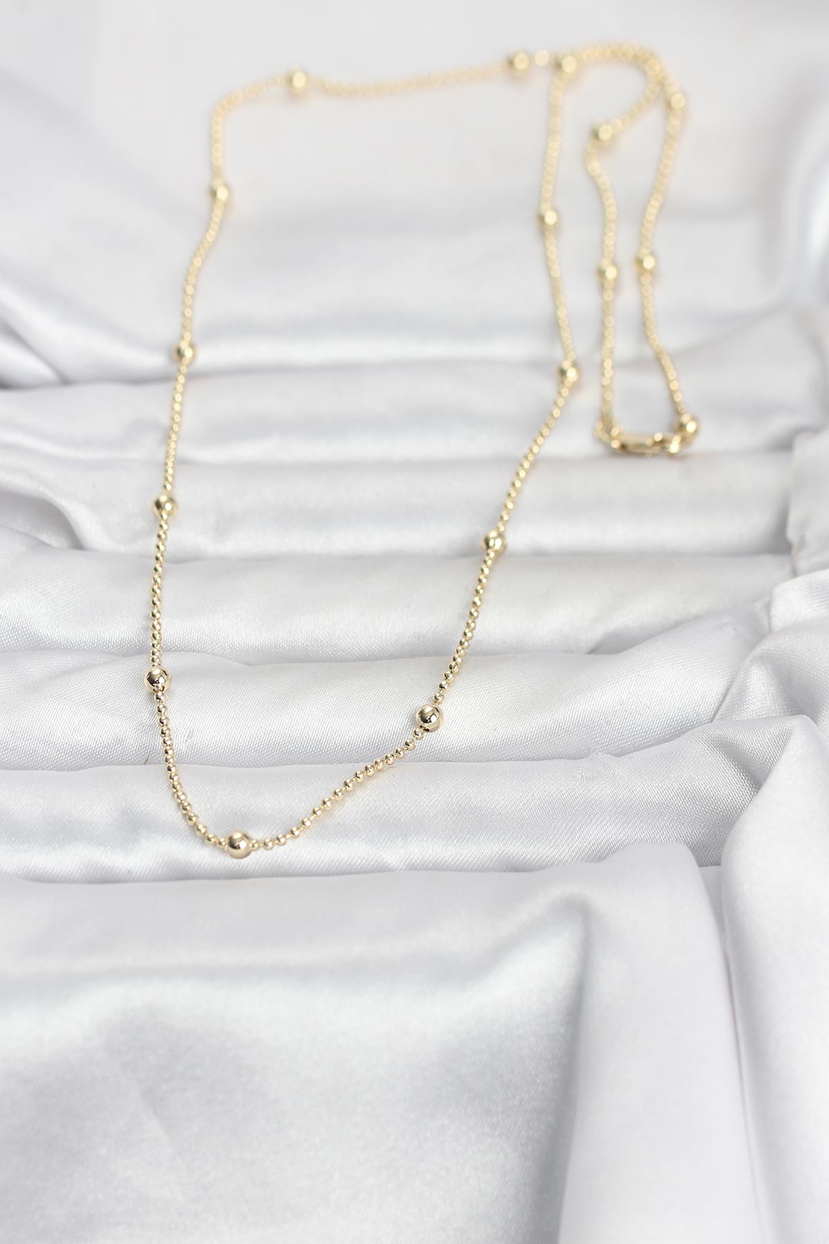 CM 14K Gold Renk Top Zincir 60 cm Kadın Kolye 2