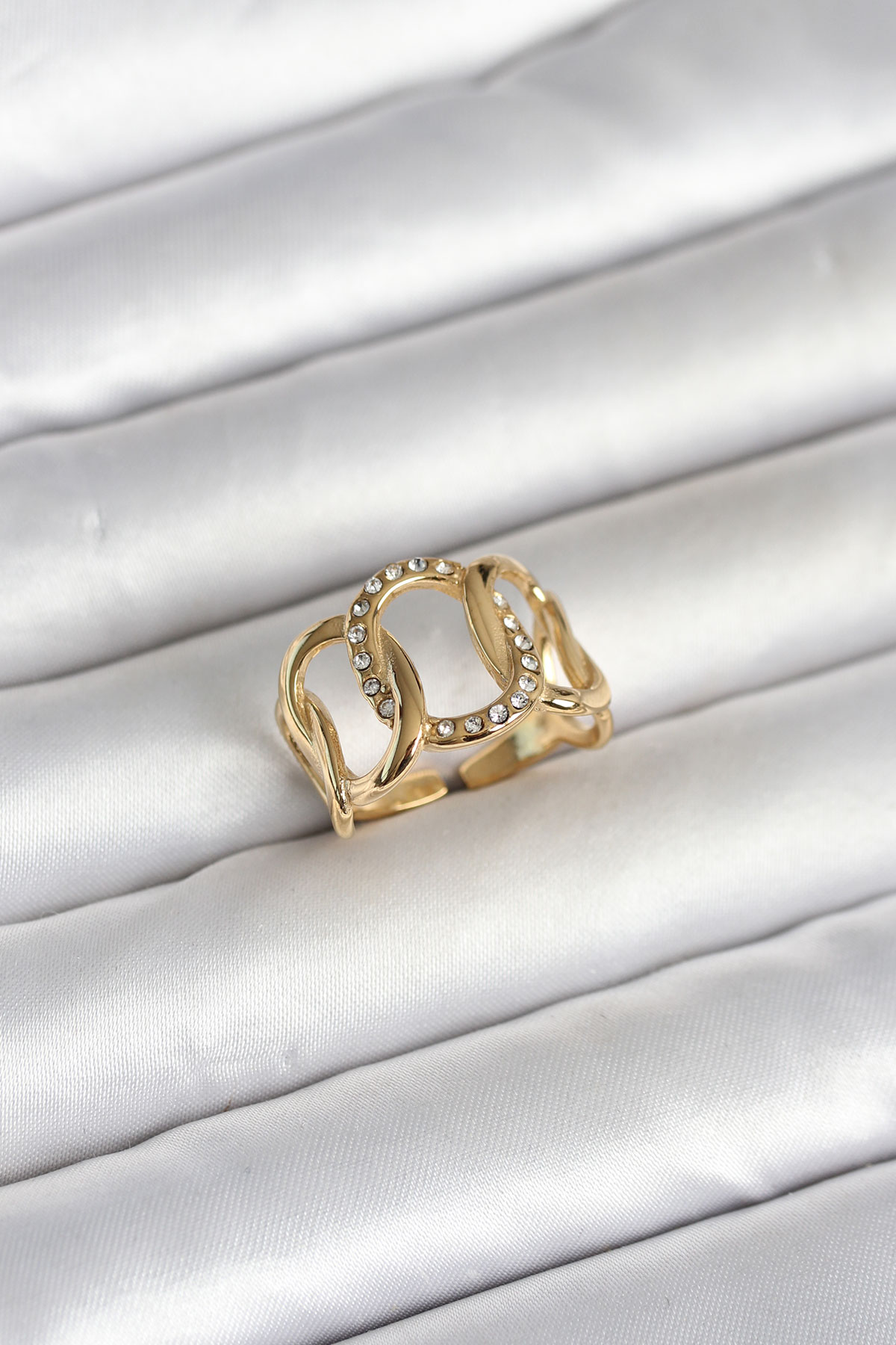 Çelik Gold Renk Samanyolu Model Kadın Yüzük