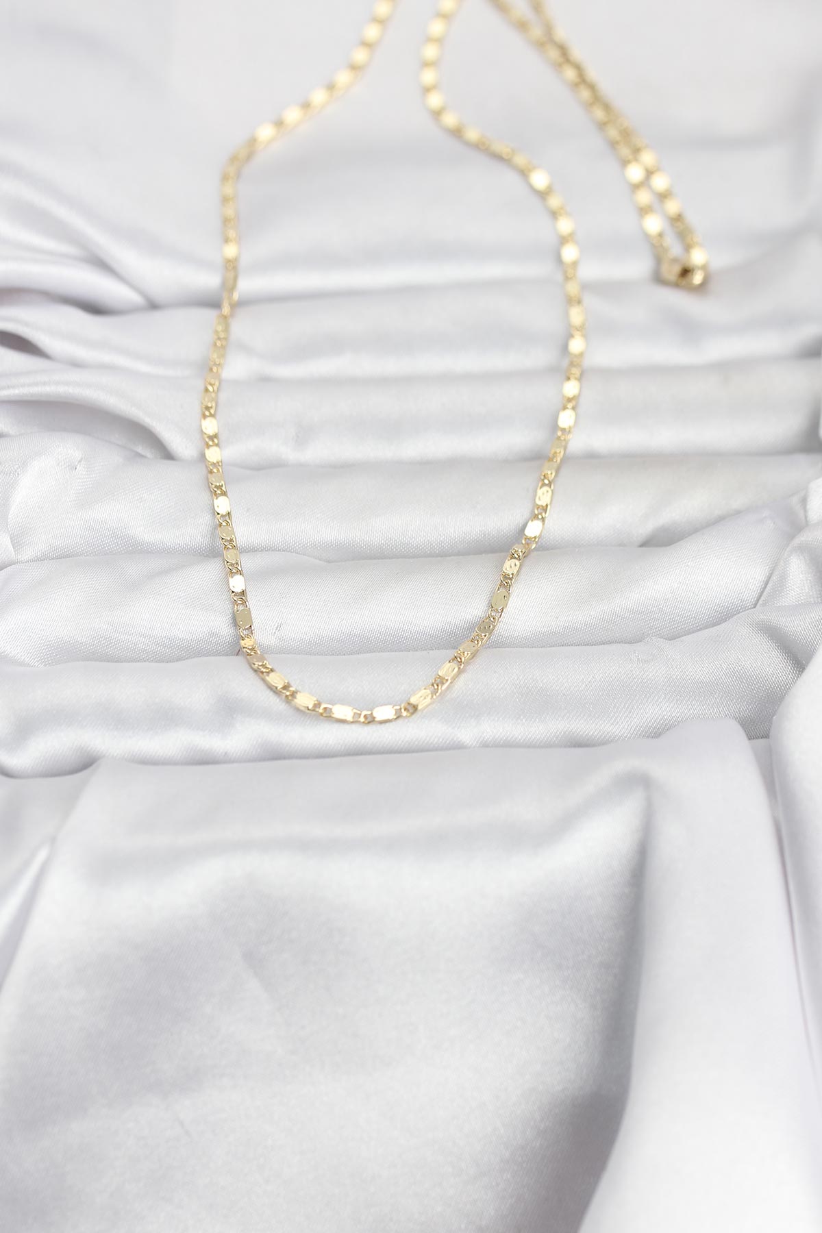 CM 14K Gold Renk Ezme Zincir 60 cm Kadın Kolye 1