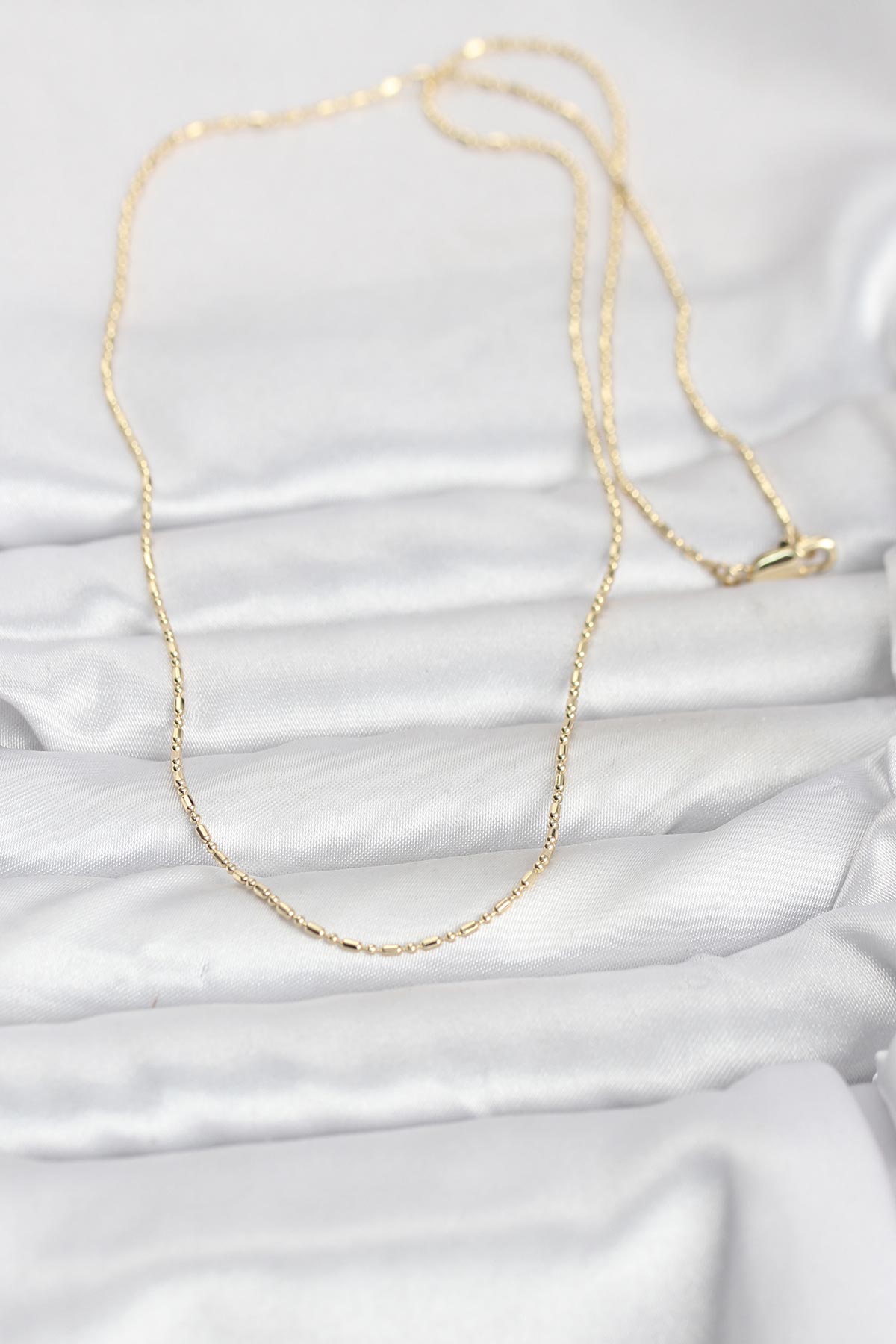 CM 14K Gold Renk Parçalı Topçuk Model 60 cm Kadın Kolye 1