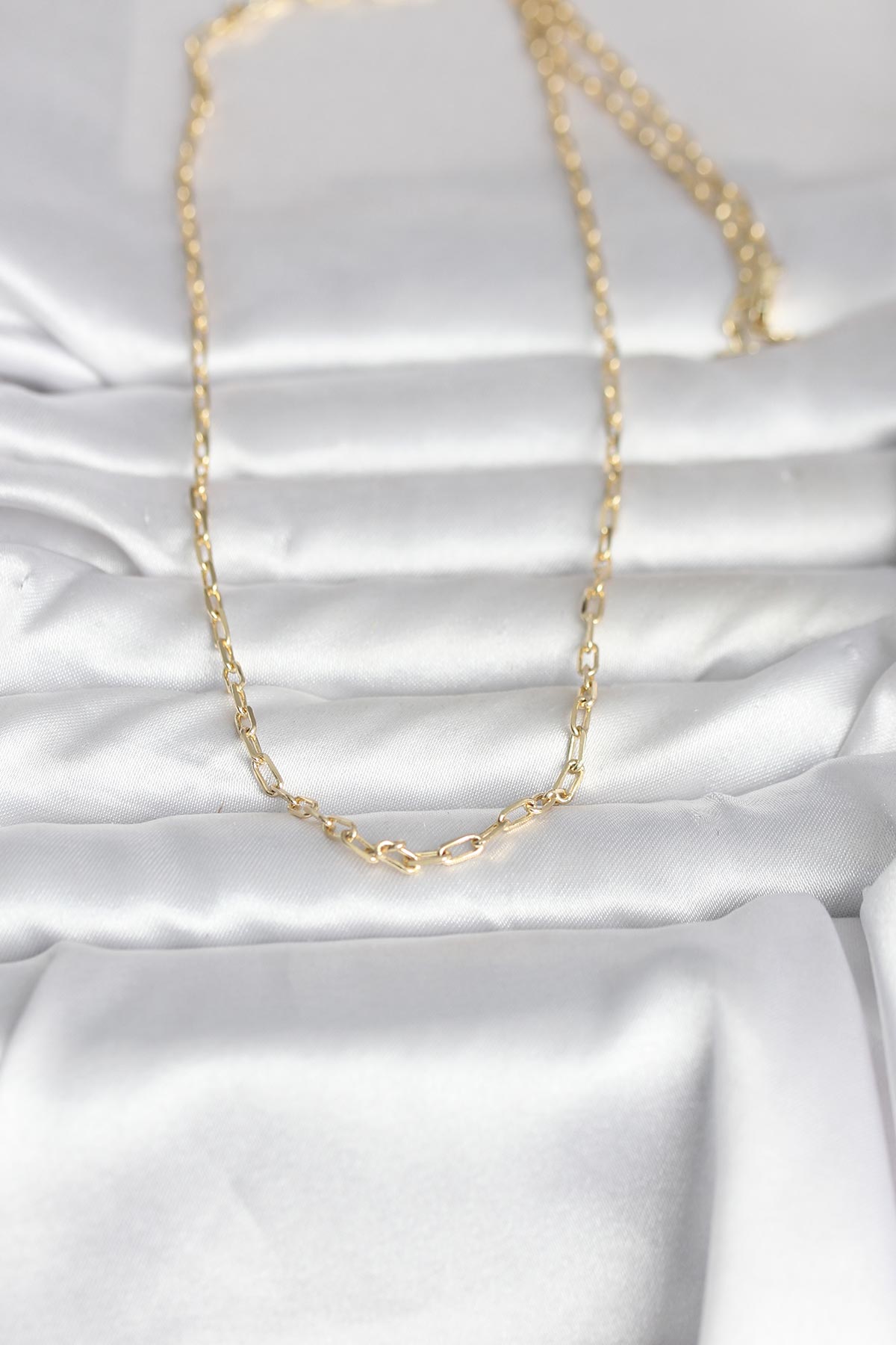 CM 14K Gold Renk Ataç Zincir Model 60 cm Kadın Kolye 2