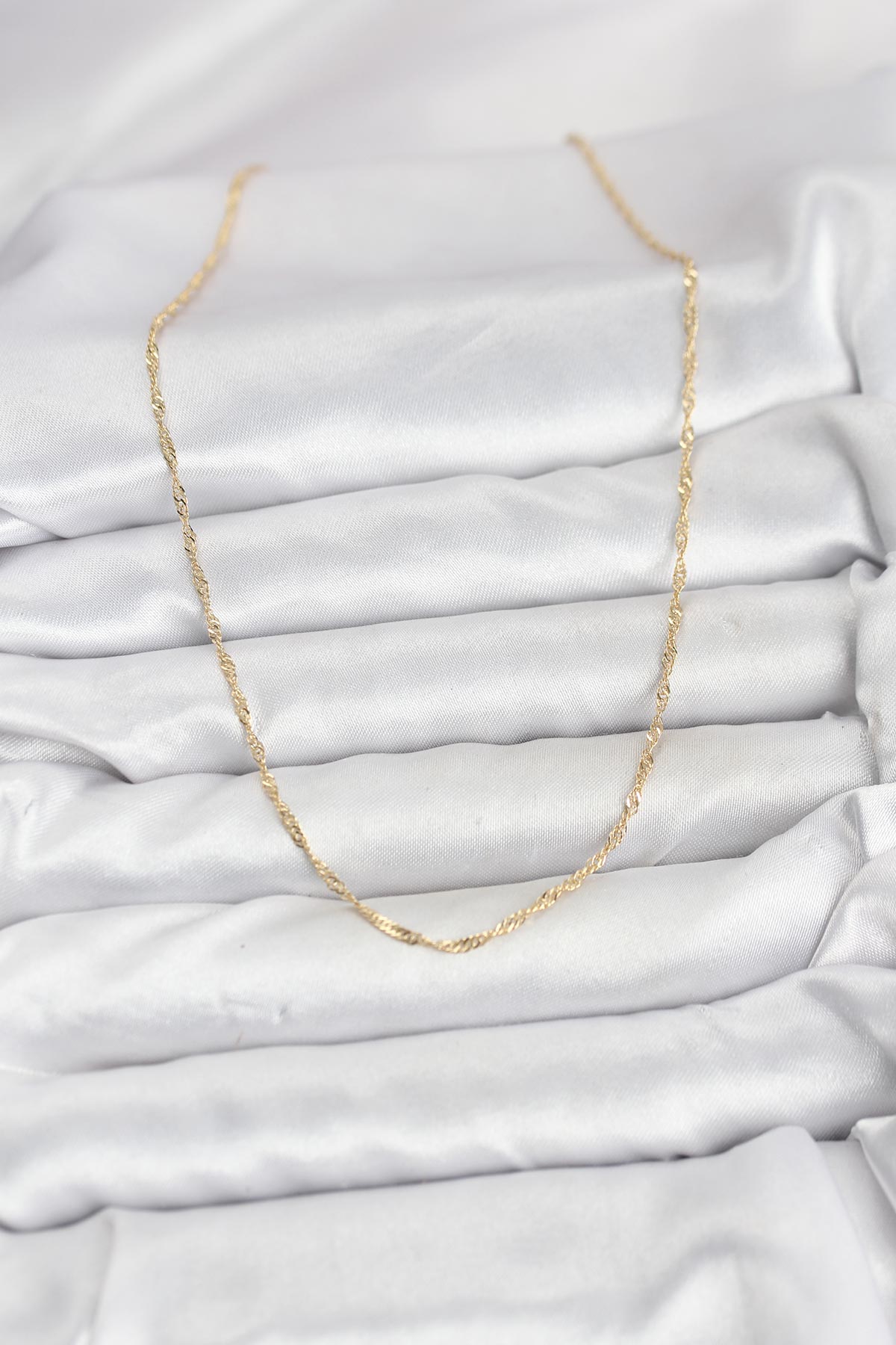 CM 14K Gold Renk Pirinç Ezme Burgu Model Kadın Kolye 1