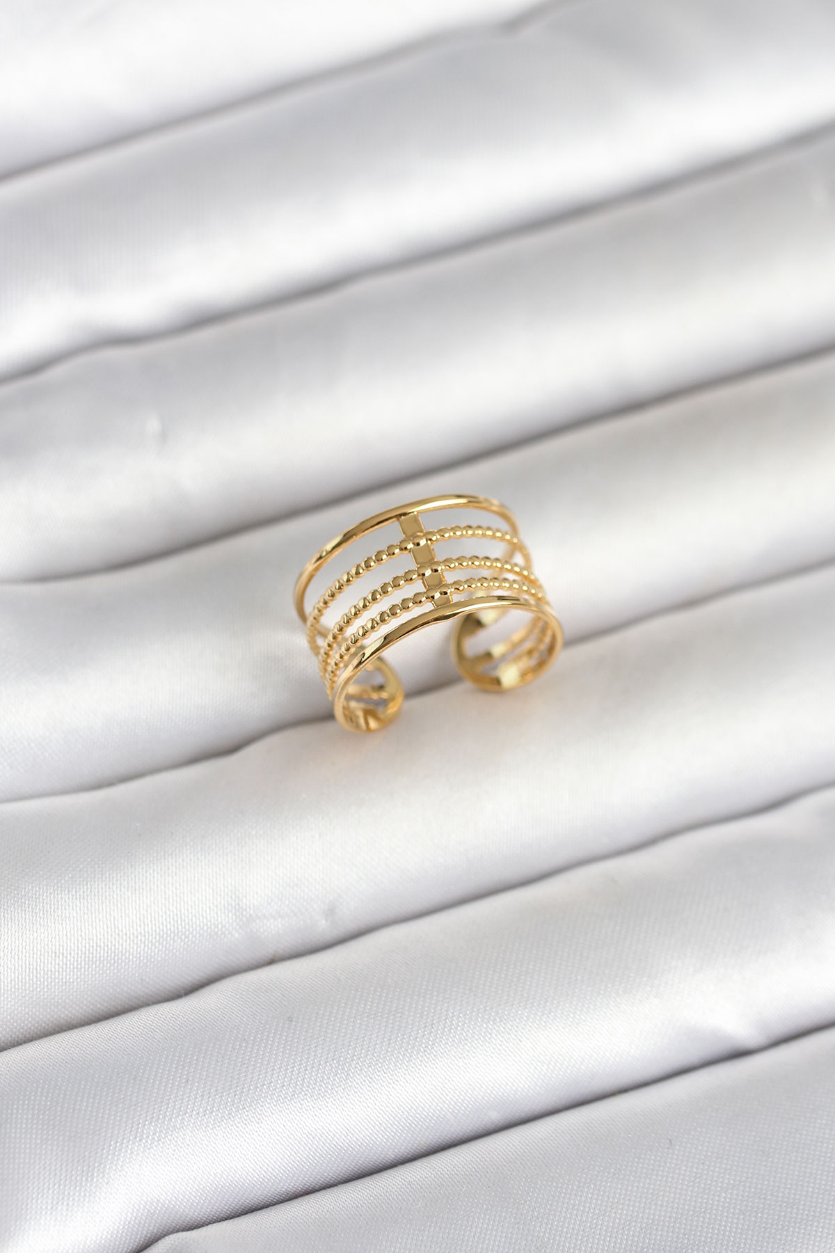 Çelik Gold Renk Vintage Model Kadın Yüzük