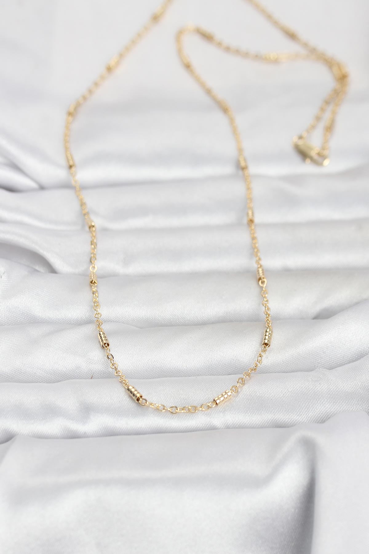 CM 14K Gold Renk Bar Zincir Model 60 cm Kadın Kolye 2