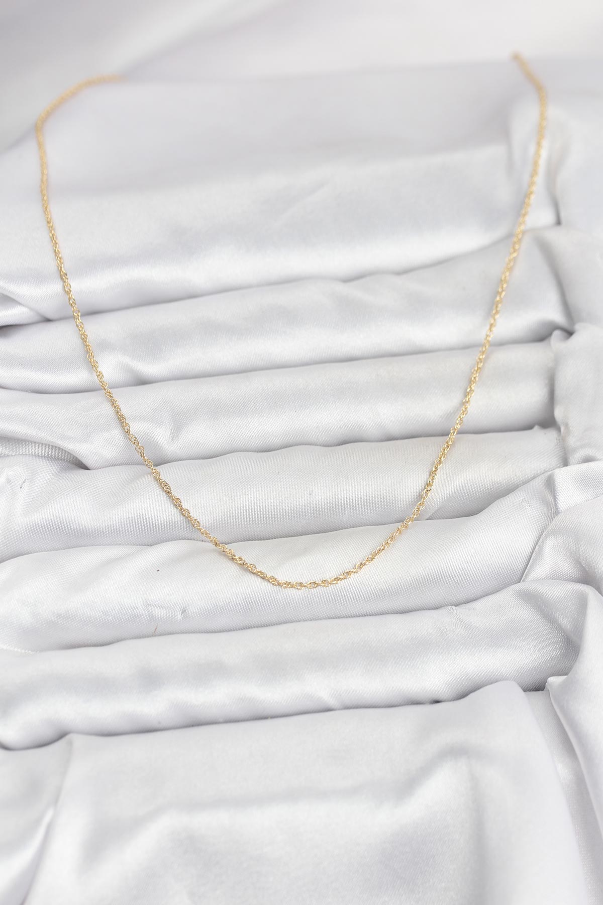 CM 14K Gold Renk Burgu Model 60 cm Kadın Kolye 2