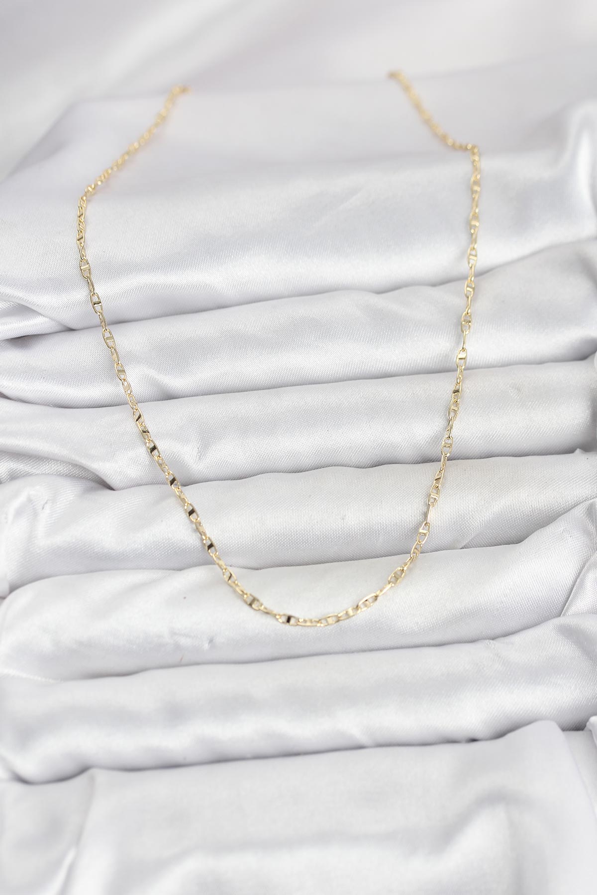 CM 14K Gold Renk Pirinç Gemi Zinciri Model Kadın Kolye 2