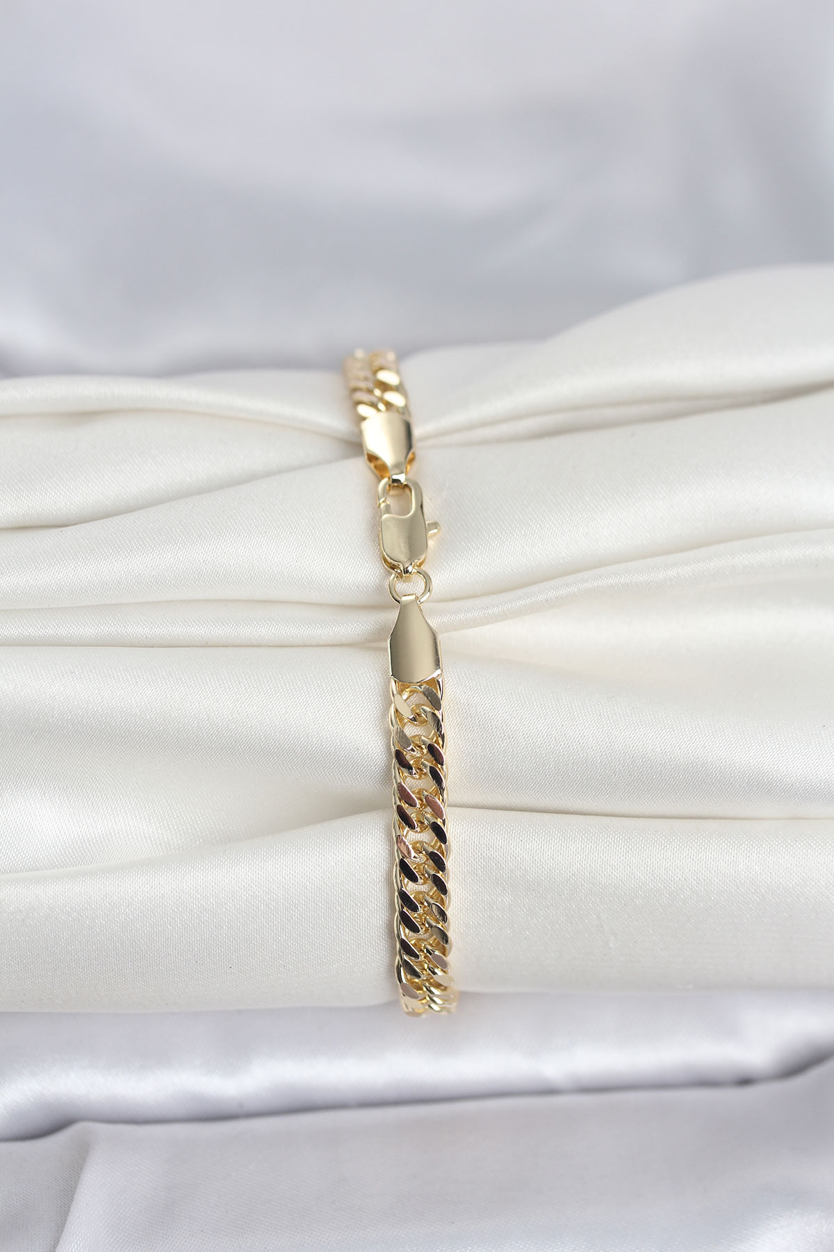 CM 14K Gold Renk Kalın Zincir Model Kadın Bileklik 2