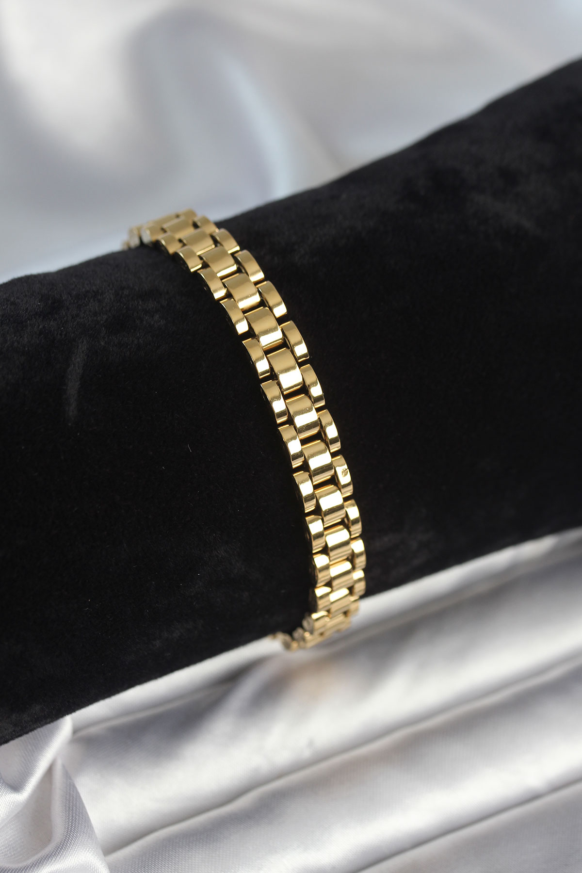 Çelik Gold Renk 7 mm Kalınlık Erkek Bileklik