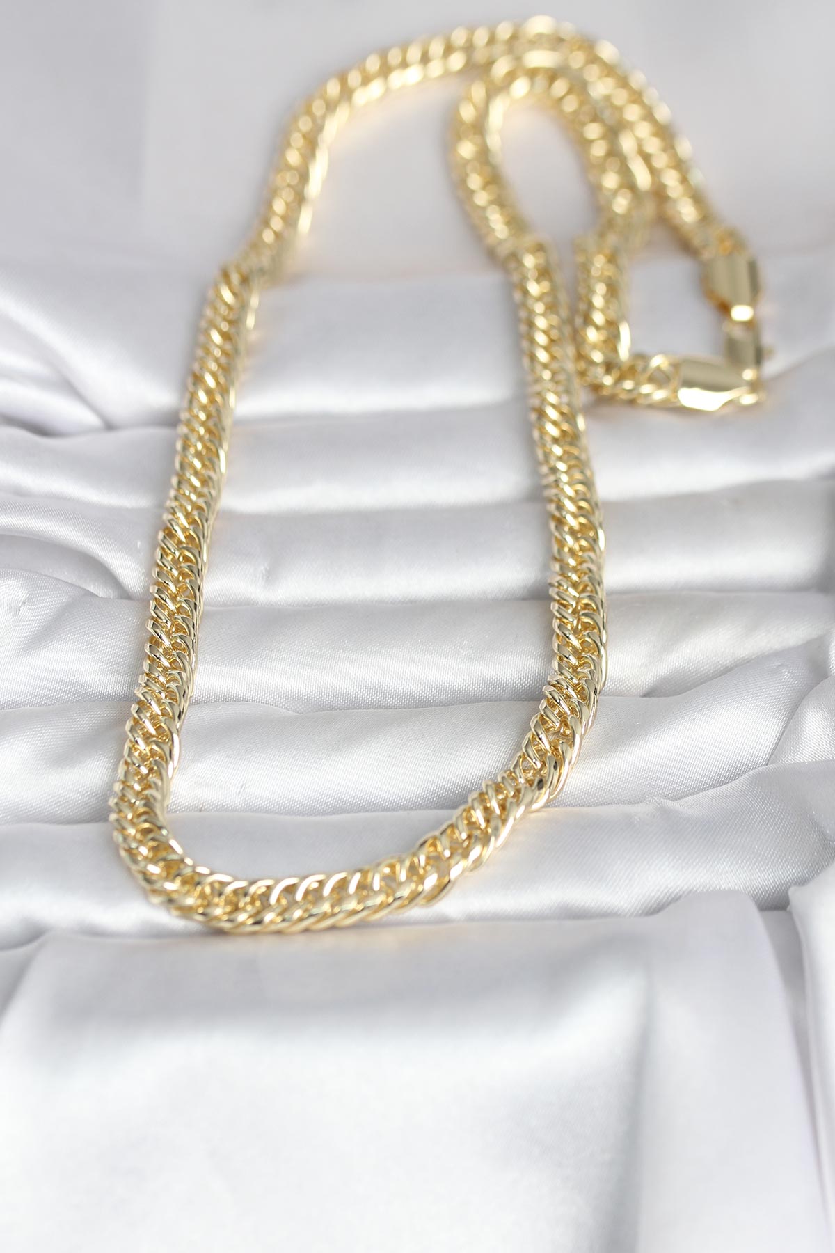 CM 14K Gold Renk Kalın Zincir Model 60 cm Kadın Kolye 2