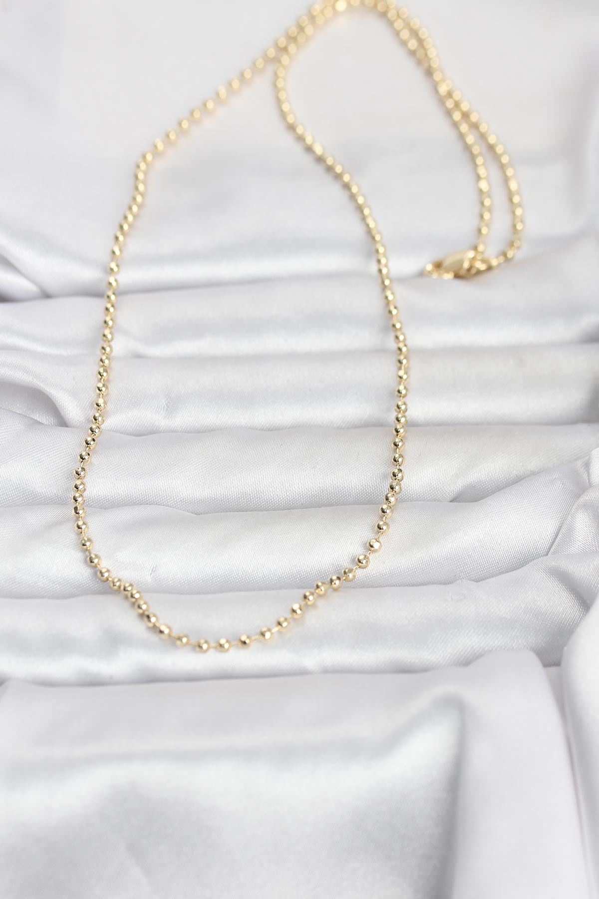 CM 14K Gold Renk Top Zincirli Model 60 cm Kadın Kolye 2