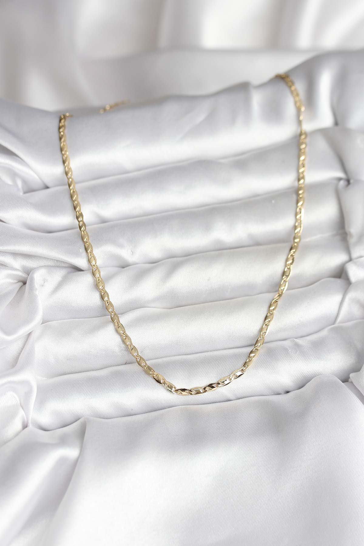 14K Gold Renk Kaplama Ezme Zincir Model CM Kadın Kolye 2