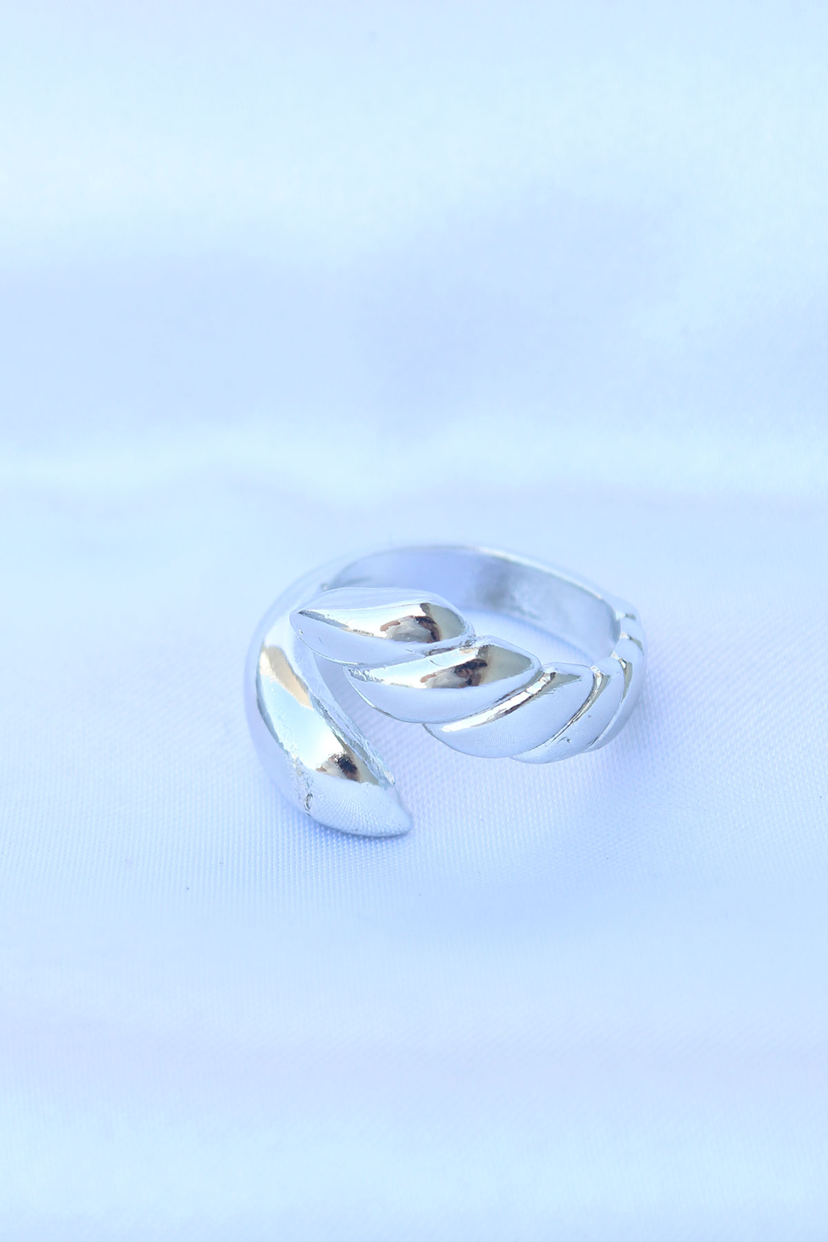Pirinç Gümüş Renk Ayarlanabilir Sarmal Yüzük 2