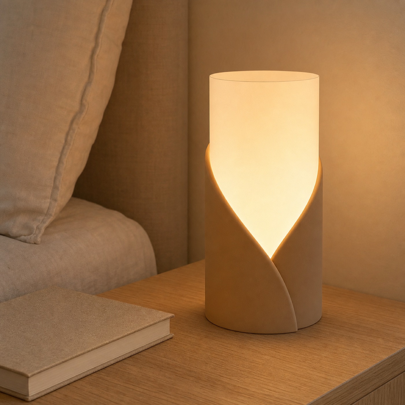 Liva | Sarma Formlu LED Masa Lambası – Bej 2