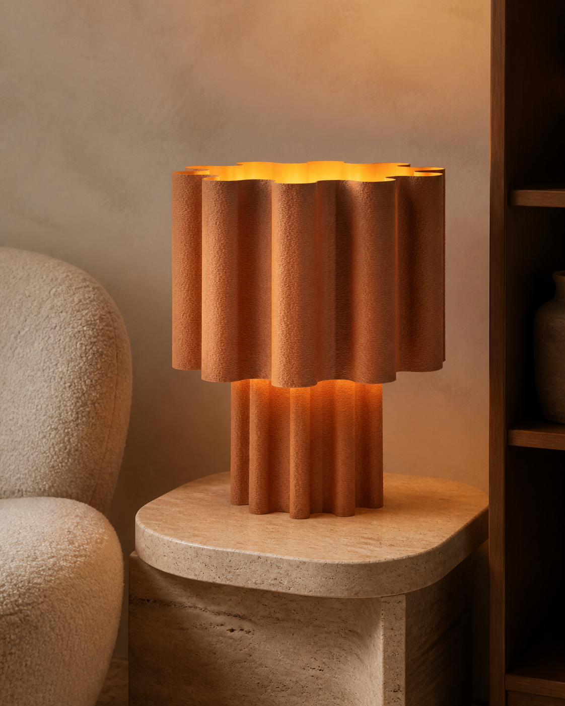 Riva | Dalgalı Heykelsi Masa Lambası – Terracotta 2